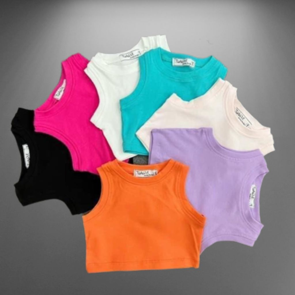 (08-26kg) Áo thun bé gái áo croptop cho bé thun zip cotton co giãn mềm mát xinh xắn
