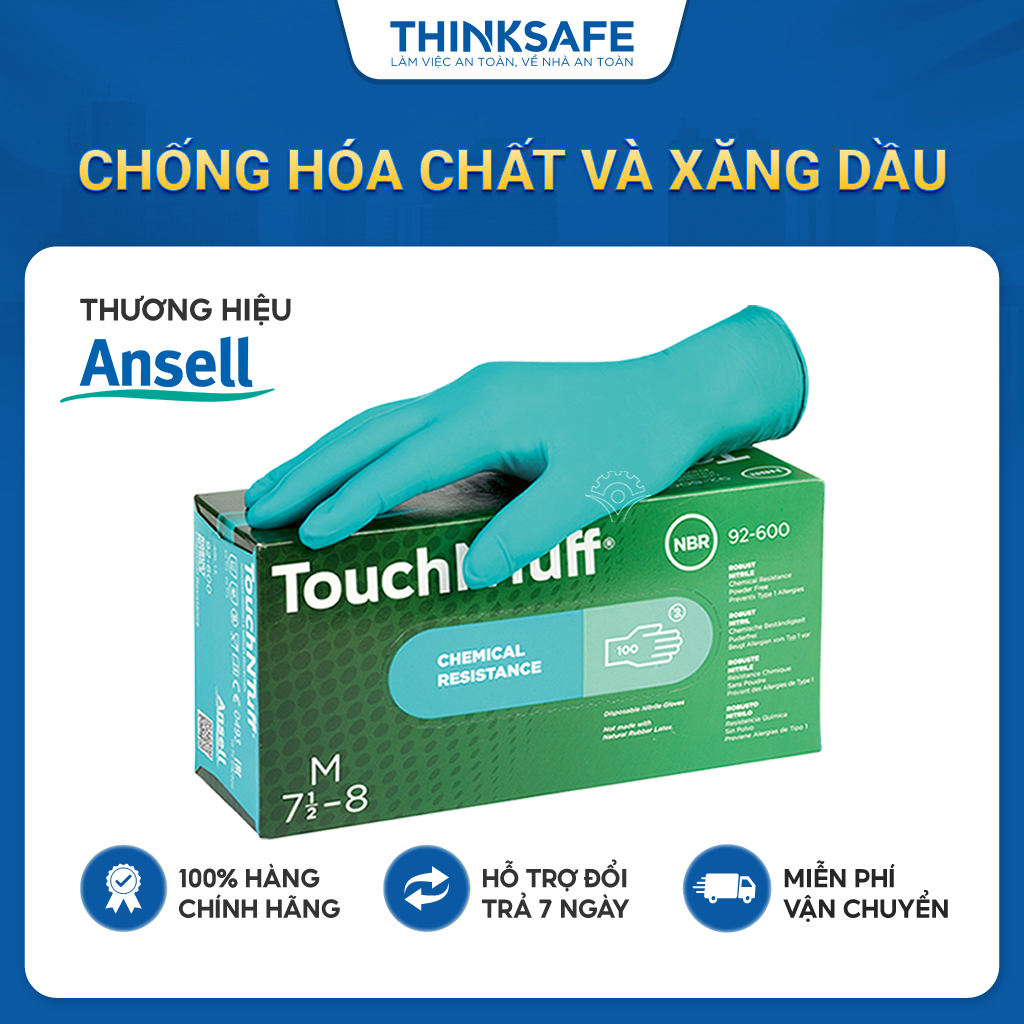 Găng tay cao su Ansell 92-670 chống dầu chống hoá chất, găng dai, ôm tay, găng công nghiệp - THINKSAFE