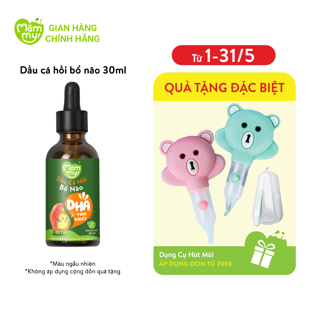 Dầu ăn dặm cá hồi bổ não Mămmy giàu DHA, Omega3 cho bé ăn dặm từ 6 tháng chai 30ml
