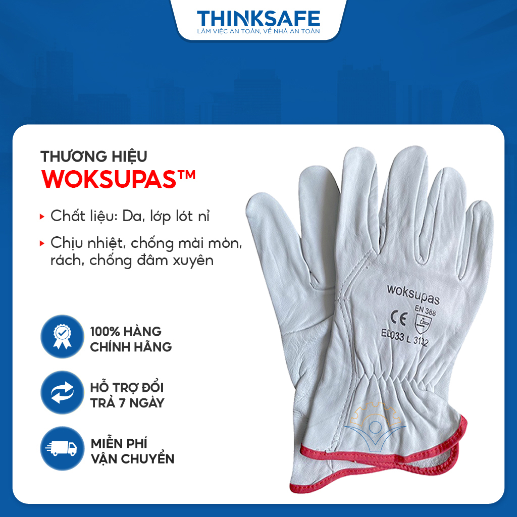 Găng tay hàn tig chịu nhiệt Woksupas chống cháy, chịu nhiệt, bảo hộ lao động luyện kim Bao tay hàn cắt - THINKSAFE