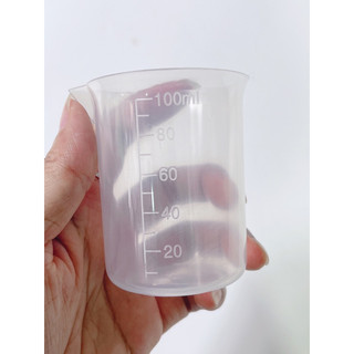 Cốc đong nhớt chia vạch 100ml, ca đong nhựa có vạch đo lường ml có mỏ