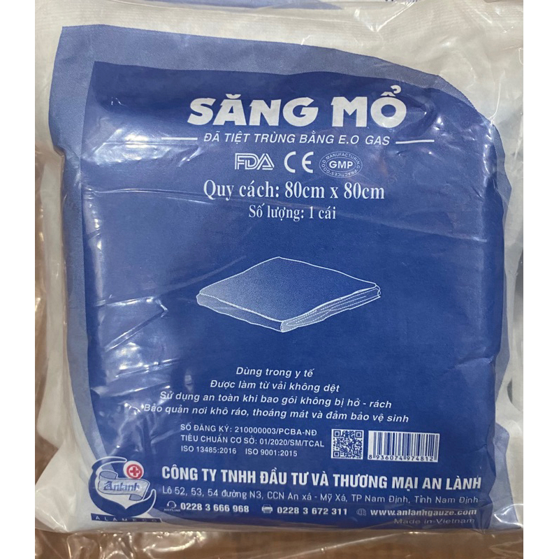 (Combo 10 gói) Săng mổ không lỗ 80x80cm
