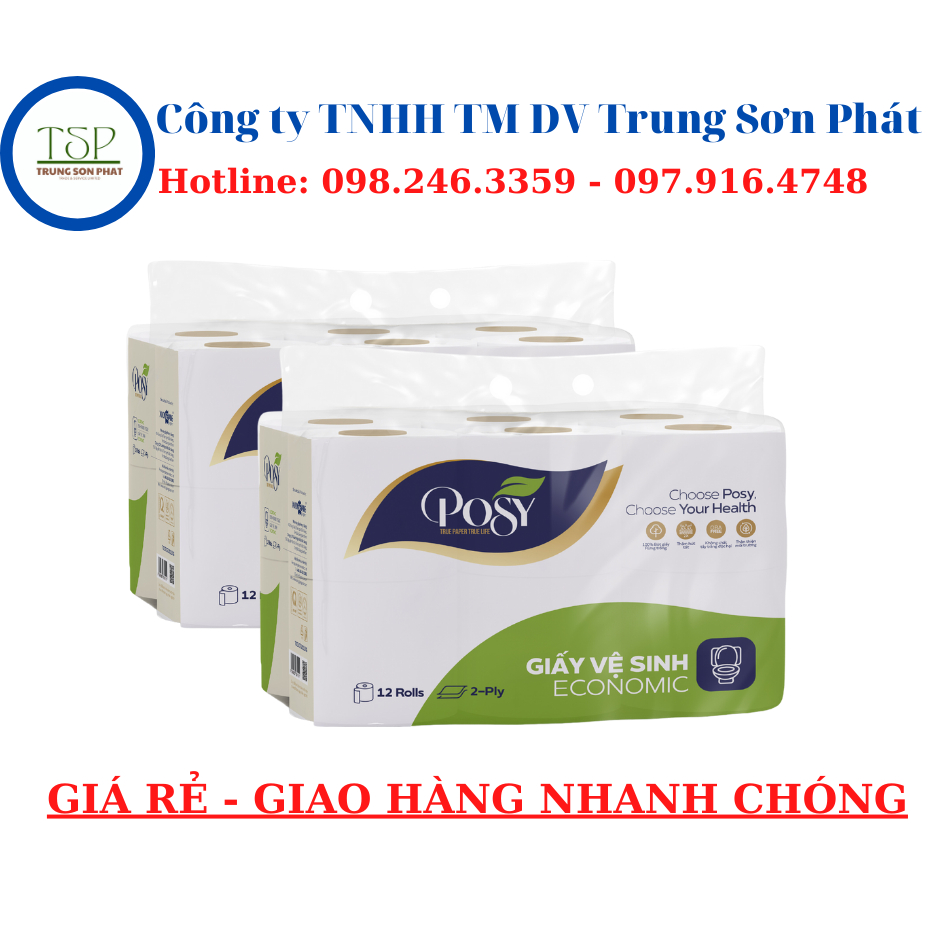 Set 12 Cuộn Giấy Lụa Posy Economic ( 12 cuộn/bịch )