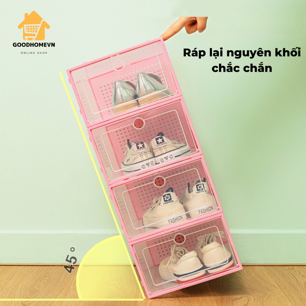 Hộp Đựng Giày Nhựa Cứng Lắp Ráp Tủ Để Đồ Tiện Lợi Giúp Nhà Cửa Ngăn Nắp