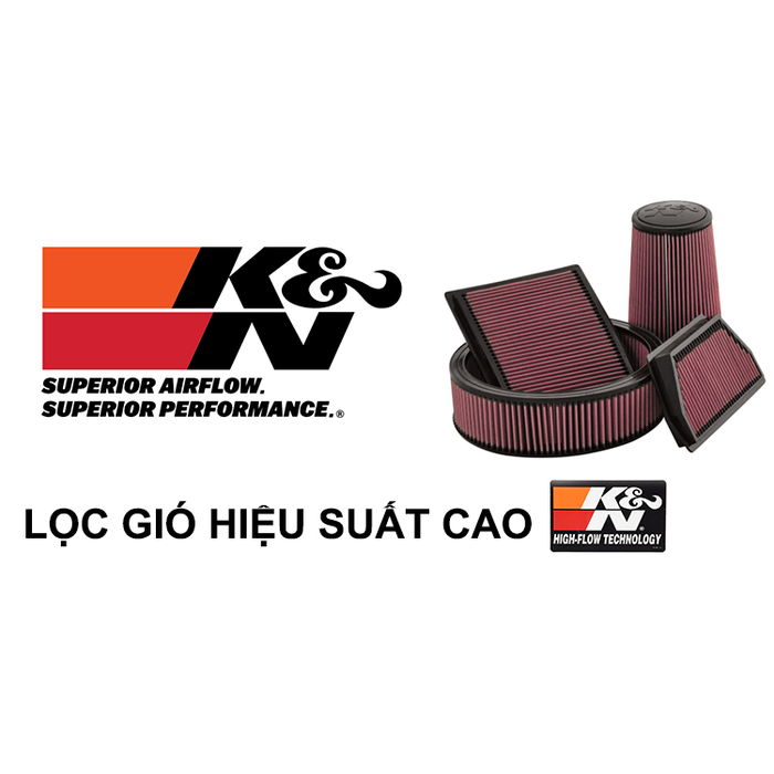 Lọc gió động cơ K&N cho xe Mitsubishi Triton, Pajero Sport - mã 33 2951