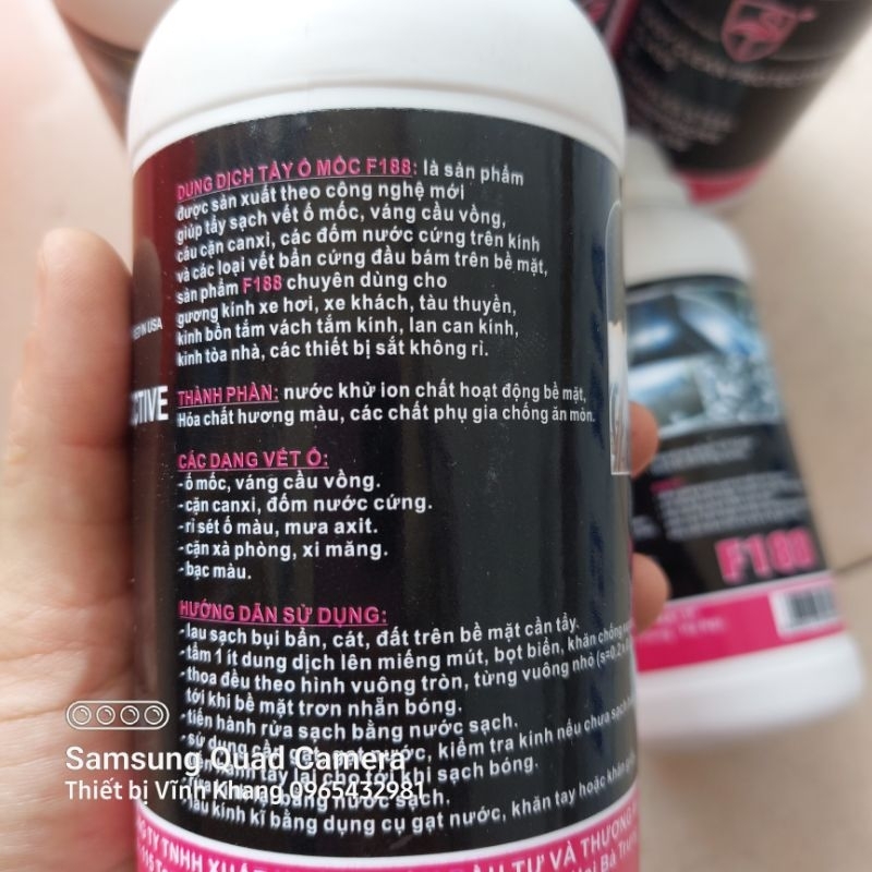 Tẩy ố kính Flamingo F188 500ml, tẩy ố kính oto