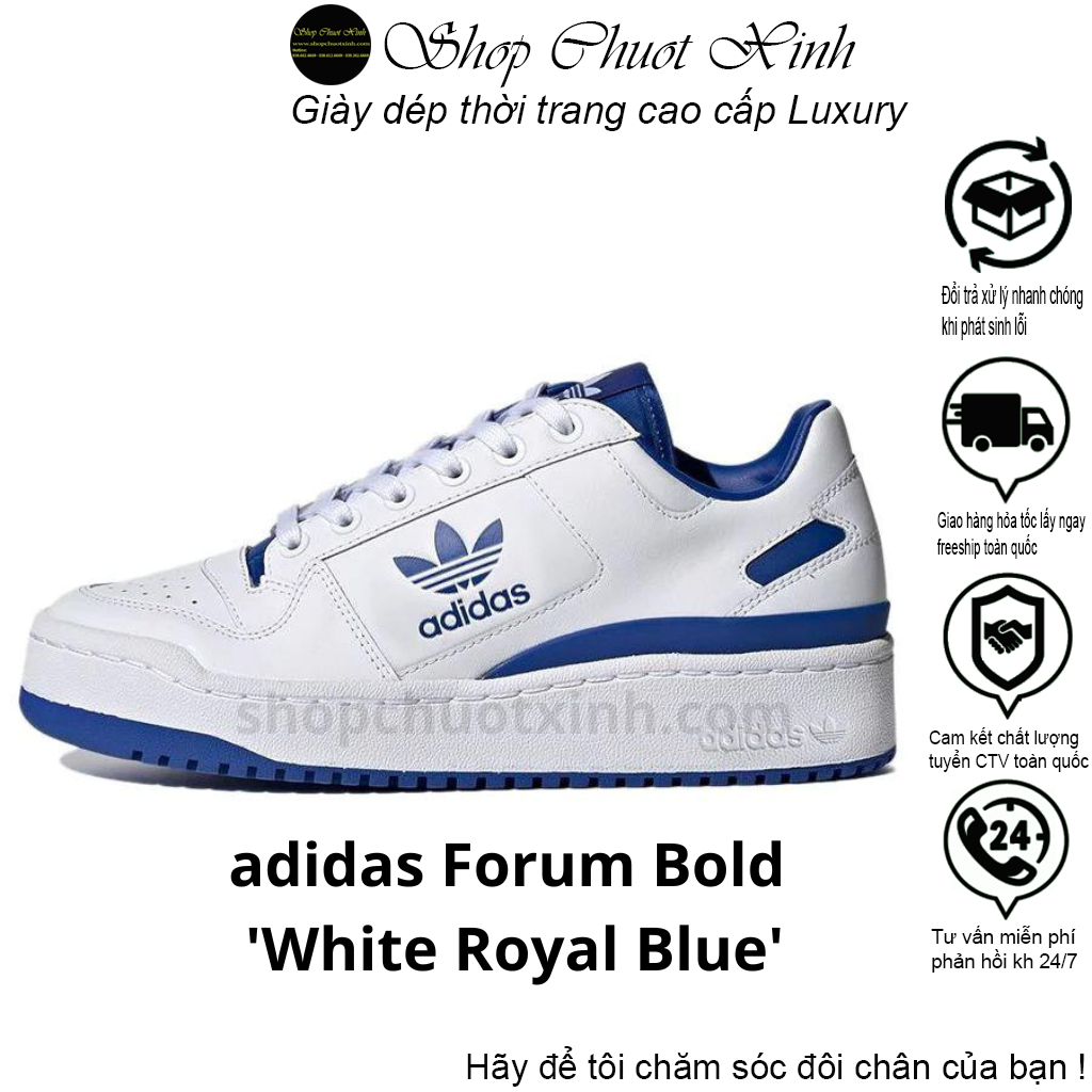 Giày thể thao adidas wmns forum bold white royal blue hottrend 2022