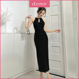 EL.RÊVER - Đầm body nữ khoét lưng gợi cảm - Màu đen - 1022D93