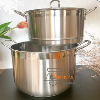 BỘ NỒI XỬNG HẤP 3 ĐÁY, NỒI LUỘC GÀ -2 TẦNG 32CM sử dụng ĐA NĂNG như nồi lẩu soup - . Dùng các loại bếp, bếp Từ. Inox dày