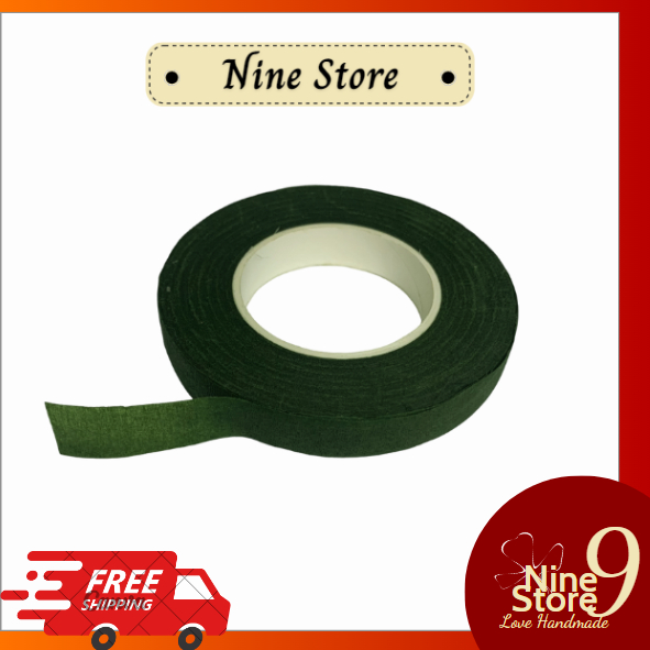 Cuộn keo sáp màu xanh lá đậm, xanh lá nhạt, cuộn keo sáp quấn thân cây làm thủ công_Nine Store