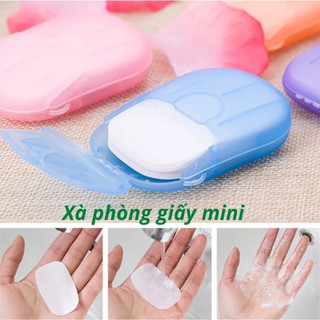 Xà Phòng Giấy Hộp Nhiều Miếng Tiện Dụng, Hộp 20 miếng Xà phòng giấy mini du lịch tiện dụng