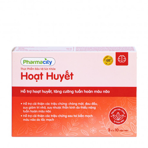 Thực phẩm bảo vệ sức khỏe Hoạt Huyết Pharmacity Hộp 3 vỉ x 10 viên