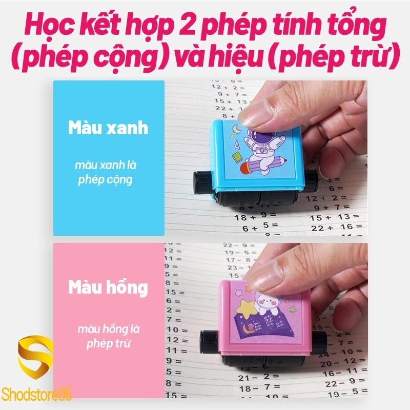 Máy Tạo Phép Tính Cộng Trừ Nhân Chia mini đơn giản ngẫu nhiên cho bé - Con lăn phép toán -