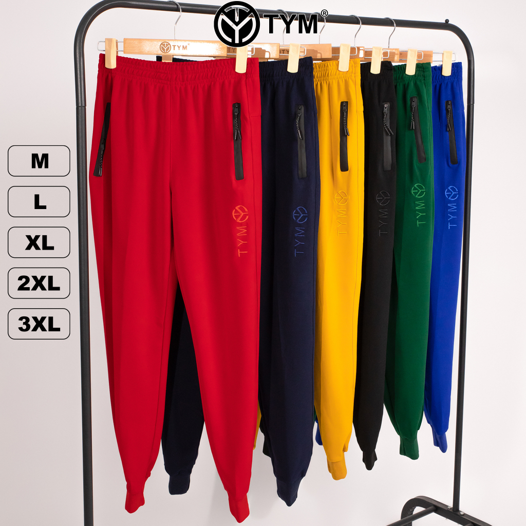 Quần Jogger Thể Thao Unisex Nam Nữ TYM - Vải Poly dày dặn, mịn, mát - Logo thêu - JGMT001