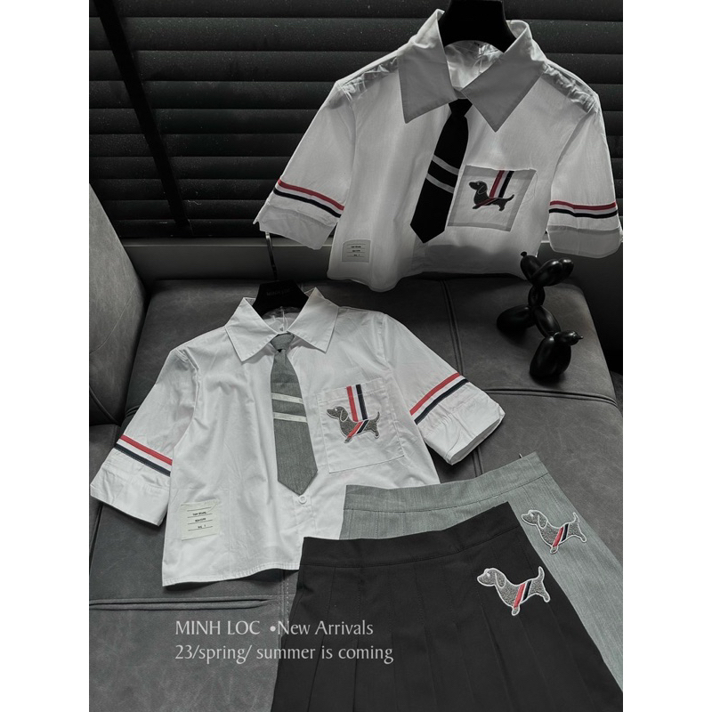 Set Cvay + Sơ Mi Thom Chó kèm cà vạt