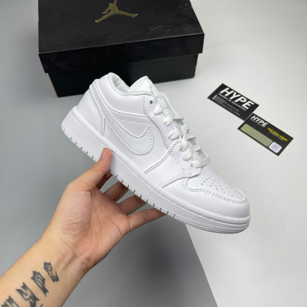 Giày Jordan 1 Low Triple White  - Hype Sneaker | Phiên bản 1:1