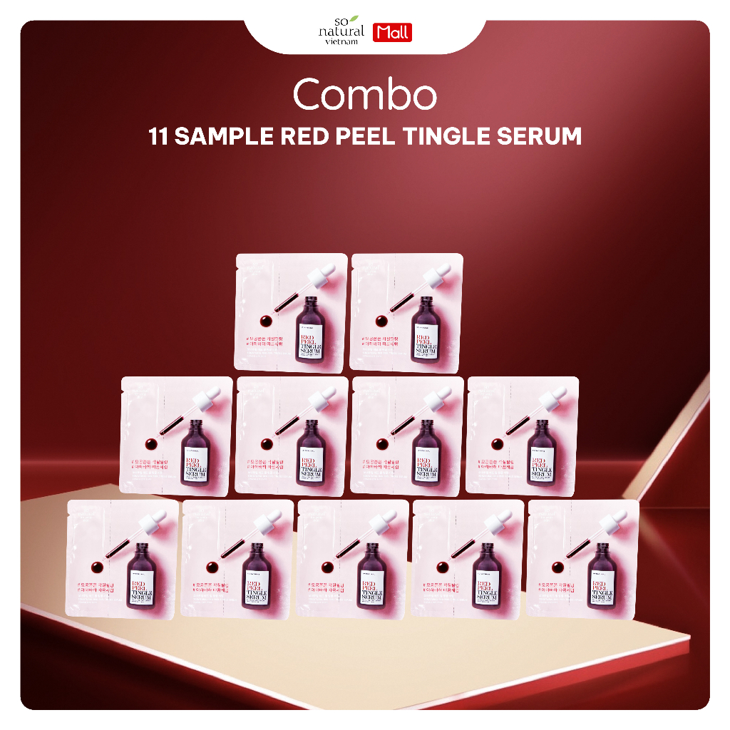 Combo 11 Tinh Chất Red Peel Tingle Serum Sample Dạng Gói So Natural (2,5ml)