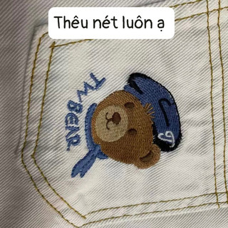 Quần sooc trắng thêu gấu Bear (hàng QC)