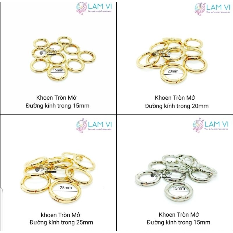 1 cặp khoen tròn mở