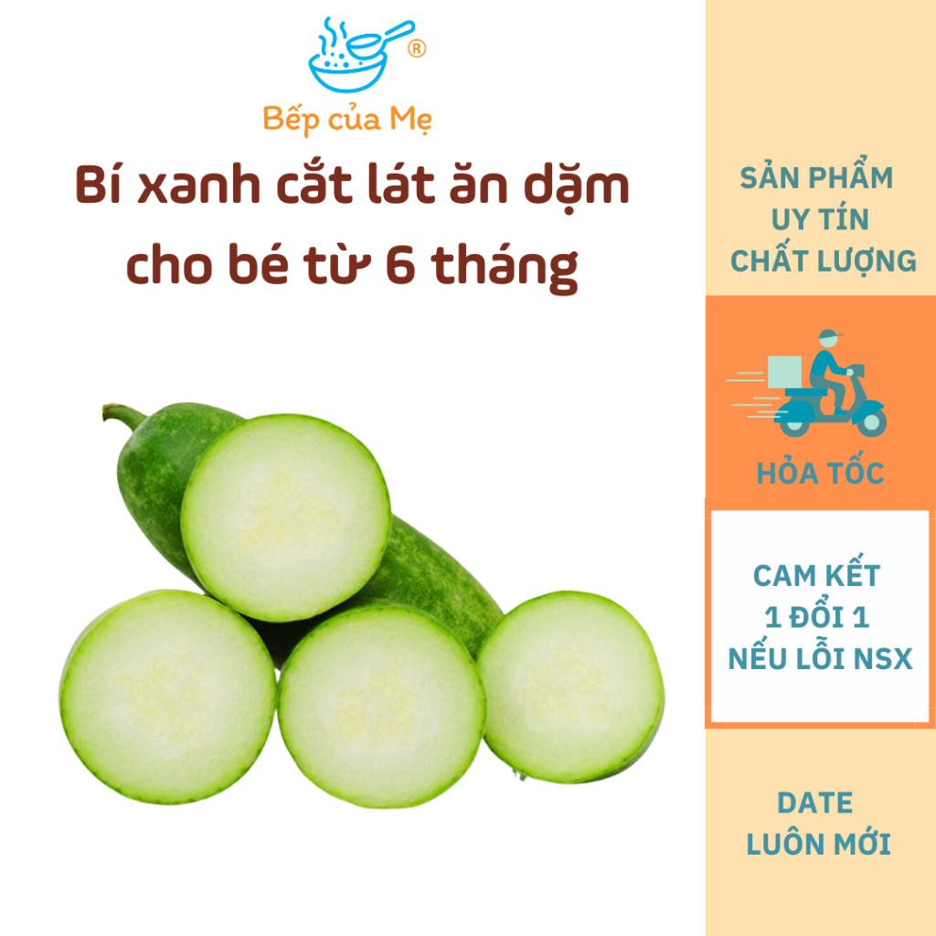 Bí xanh cắt lát nấu ăn dặm cho bé từ 6 tháng, gói 20g, Shop Của Mẹ