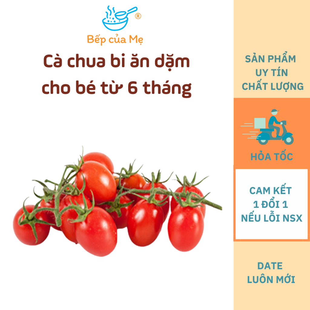 Cà chua bi nấu ăn dặm cho bé từ 6 tháng, gói 20g, Shop Của Mẹ