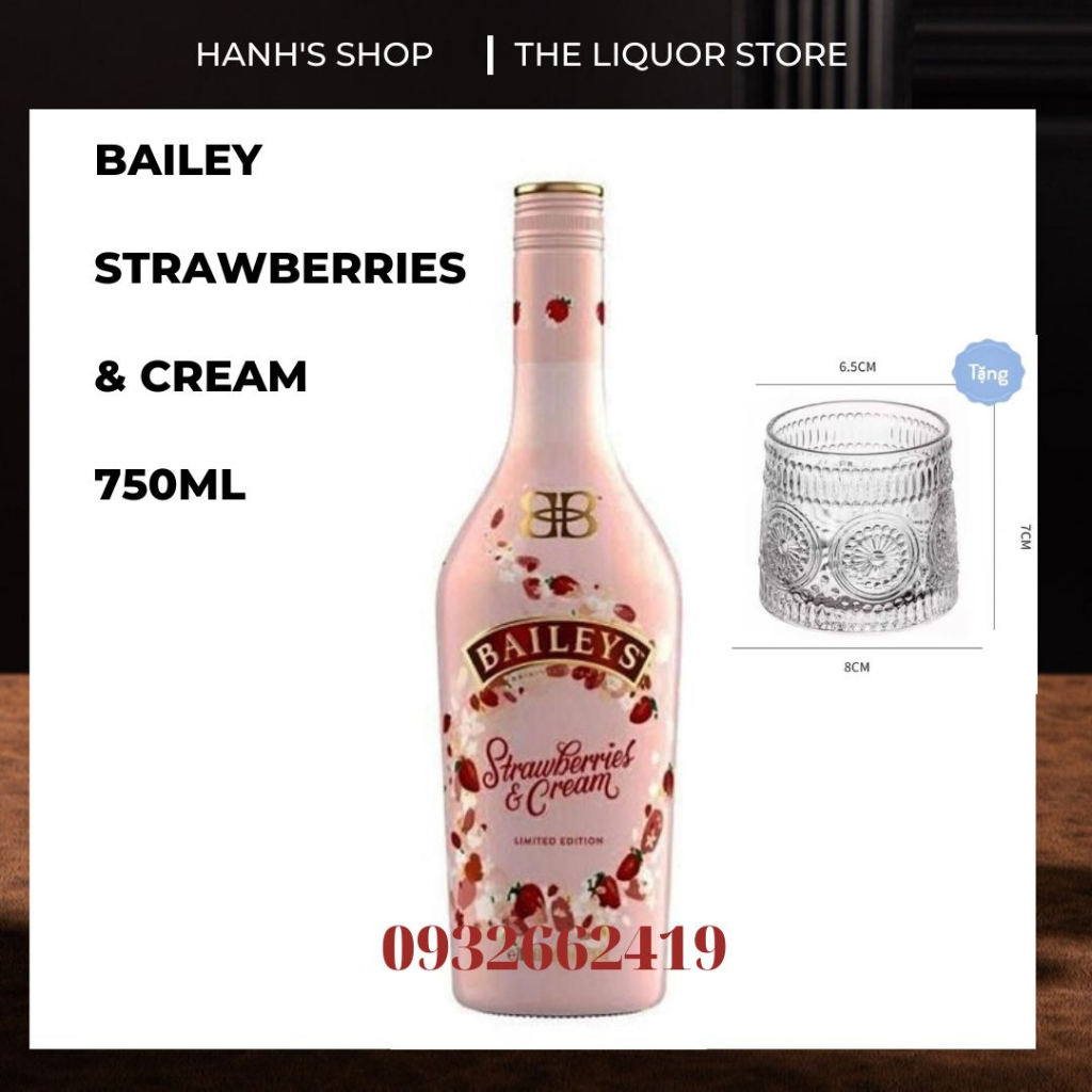 BAILEY SỮA 700ML TẶNG LY WHISKY