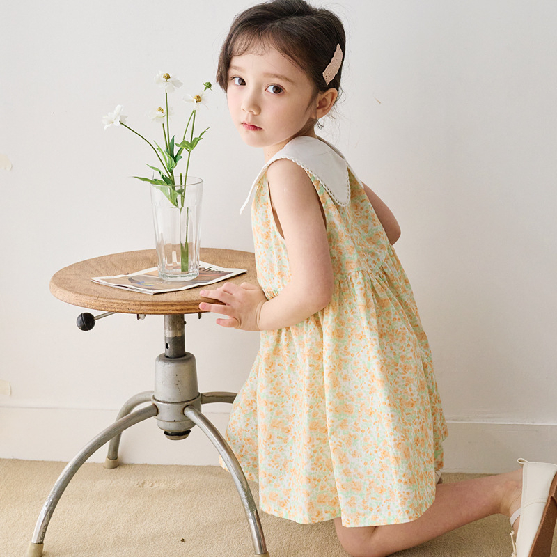 Váy 3 lỗ cổ sen Bebezoo hoa vàng cho bé BEC2OP107