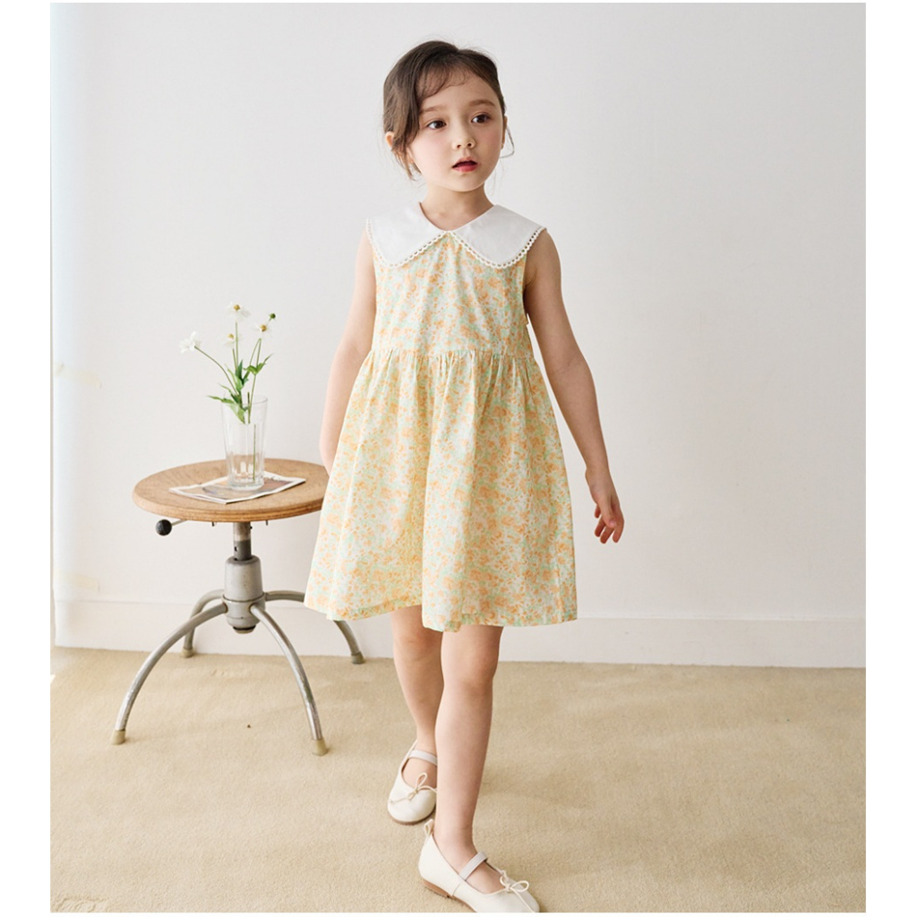 Váy 3 lỗ cổ sen Bebezoo hoa vàng cho bé BEC2OP107