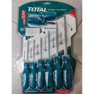 Total thtdc250801 bộ 8 tua vít dẹp và bake