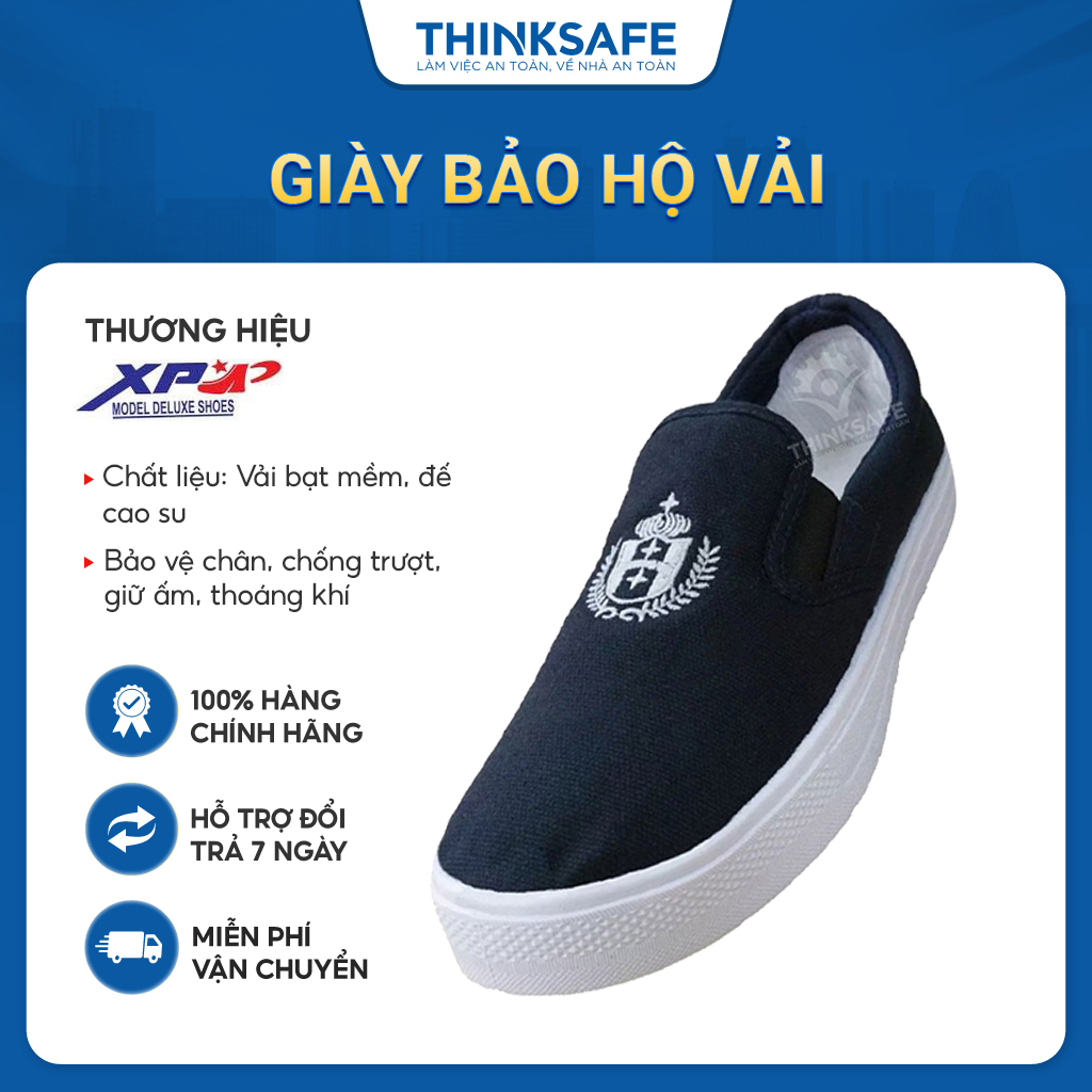 [QUÀ TẶNG KÈM TẤT FREESHIP] Giày vải xỏ chân XP lao động, thể dục, đi bộ giày bảo hộ công nhân công trình, nhà xưởng