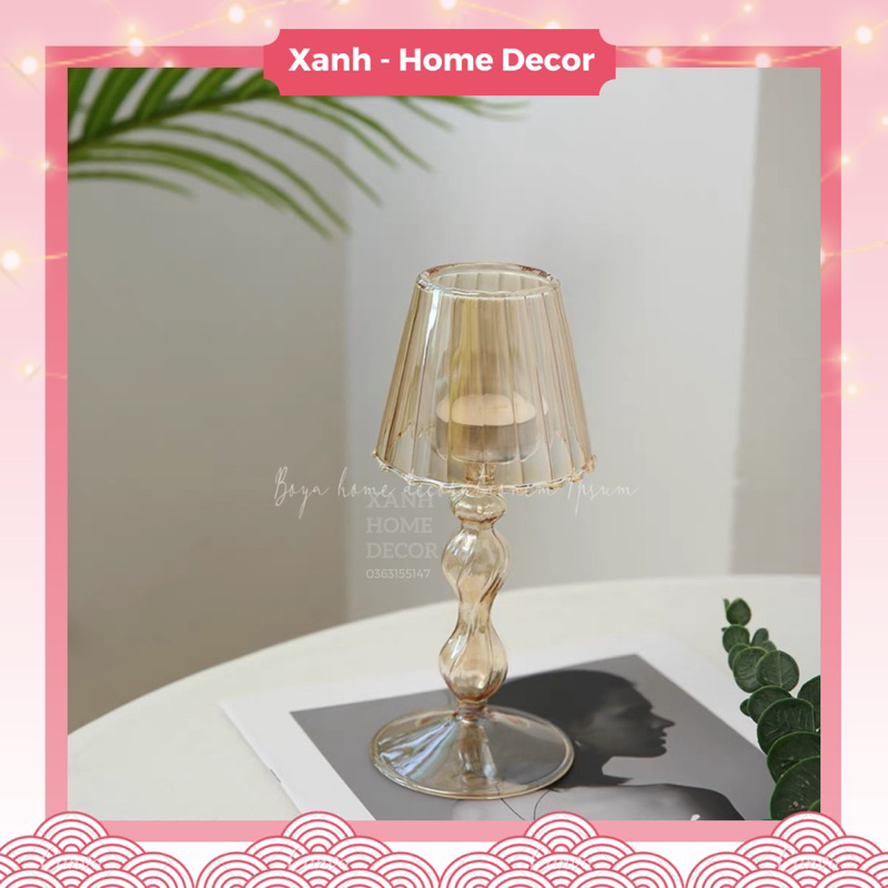 Đế để nến thuỷ tinh decor tiệc, nhà hàng