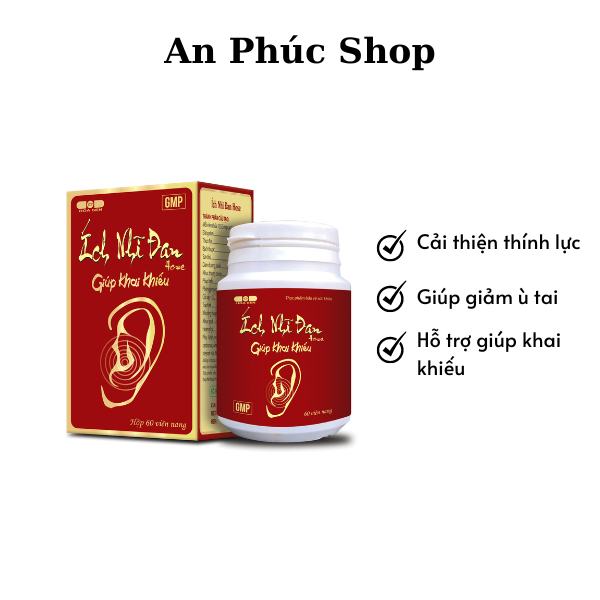 Ích Nhĩ Đan | Người bị điếc, nặng tai, ù tai, giảm thính giác, tai nghe không rõ (Hộp 60 viên nang)