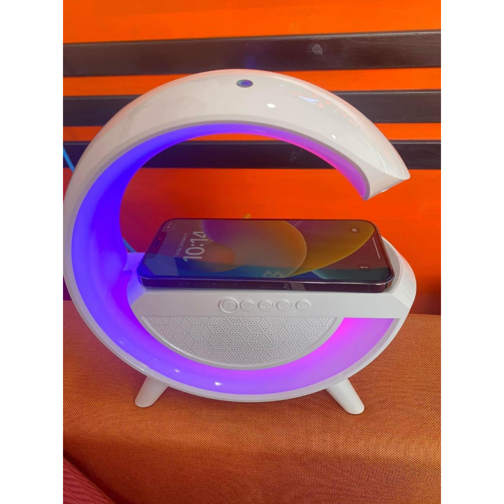 Loa bluetooth chữ G đa chức năng kiêm sạc điện thoại đồng hồ, Đèn ngủ decor