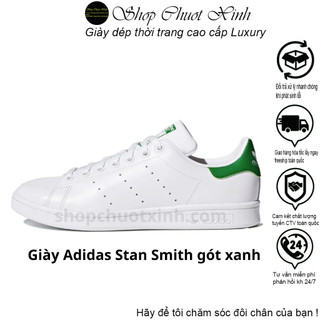 Giày Thể Thao Stan Smith Trắng Gót Xanh,full phụ kiện hàng cao cấp, full size 36-43
