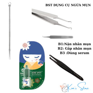 Bst ngừa mụn - dụng cụ nặn﻿ mụn 2 đầu vacosi vm01 - nhíp lấy mụn vacosi t07 /t01 /t02 / - chai chấm mụn hasi