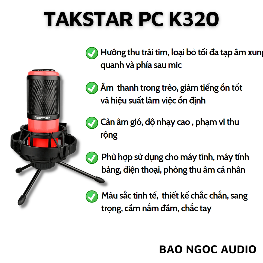 Mic Thu Âm | Micro Livestream Sound Card X5 & Mic TAKSTAR PC K320 Hát Livestream Điện Thoại Chuyên Nghiệp, Bao Ngoc | BigBuy360 - bigbuy360.vn