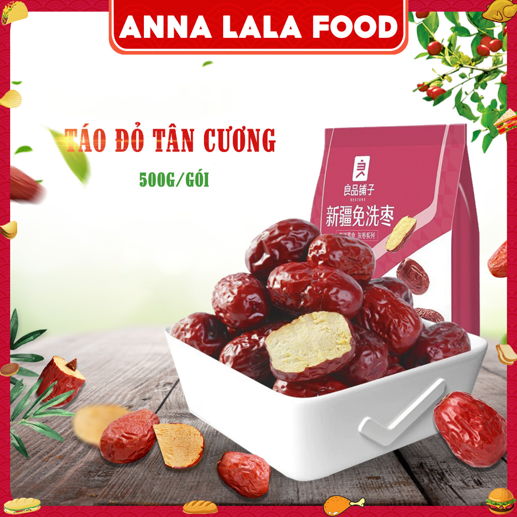 Táo đỏ sấy khô Tân Cương, táo khô, táo sấy 500g