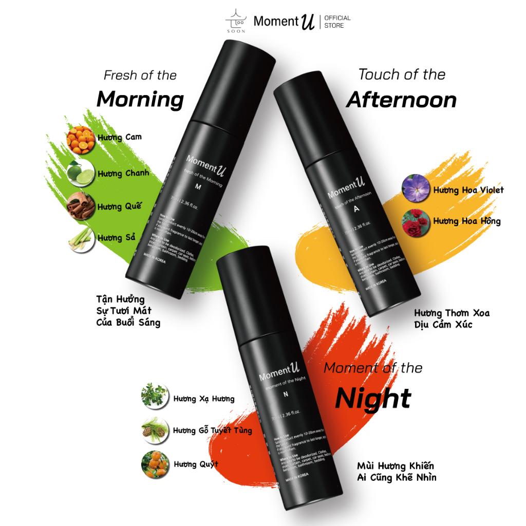Xịt Thơm Quần Áo Đa Năng Moment U Dành Cho Nam Và Nữ [Soon100u]