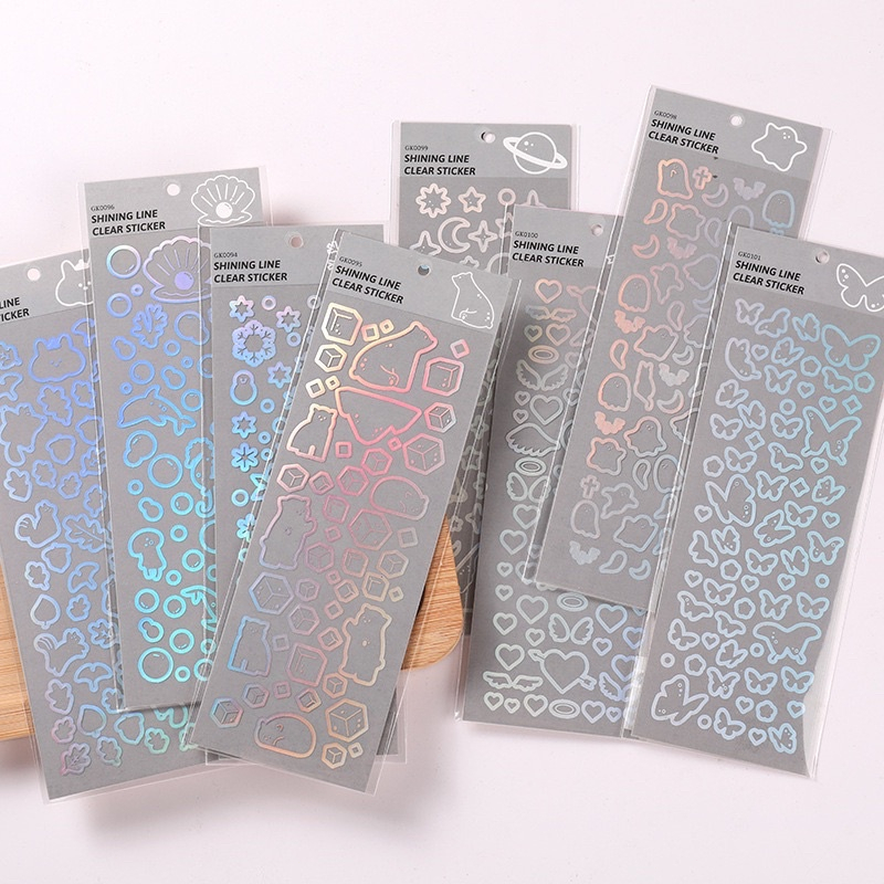 💜Hình dán Laser họa tiết ngôi sao/ bươm bướm trang trí thủ công thời trang Hàn Quốc Trang Trí DIY