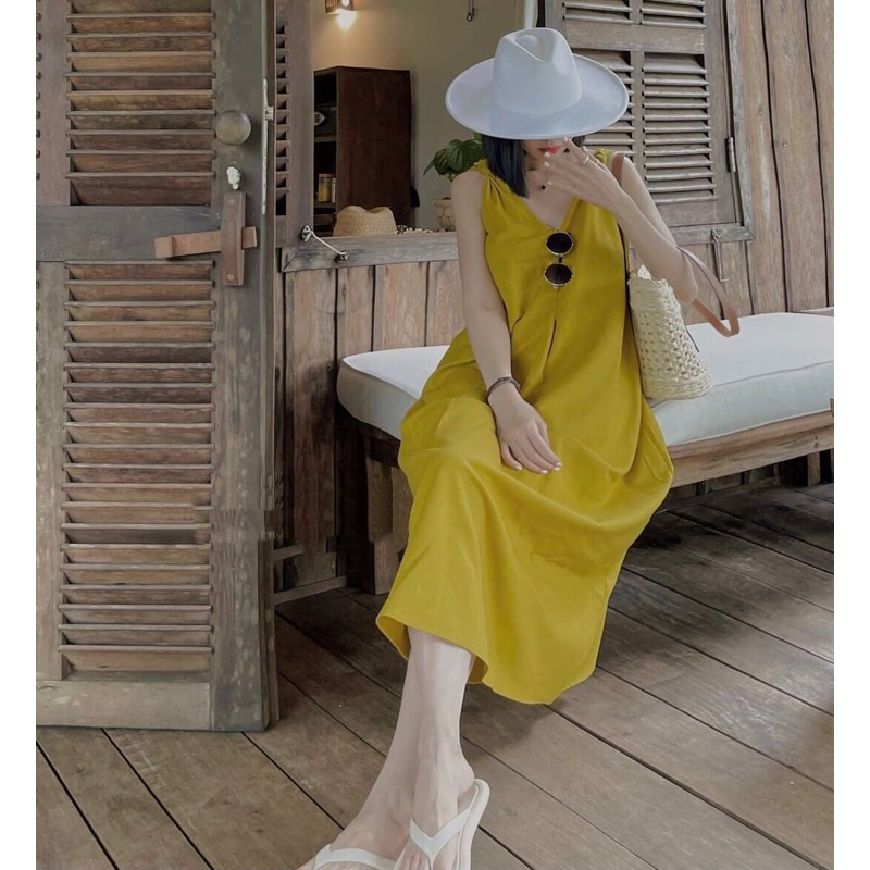 Đầm hai dây xoè A