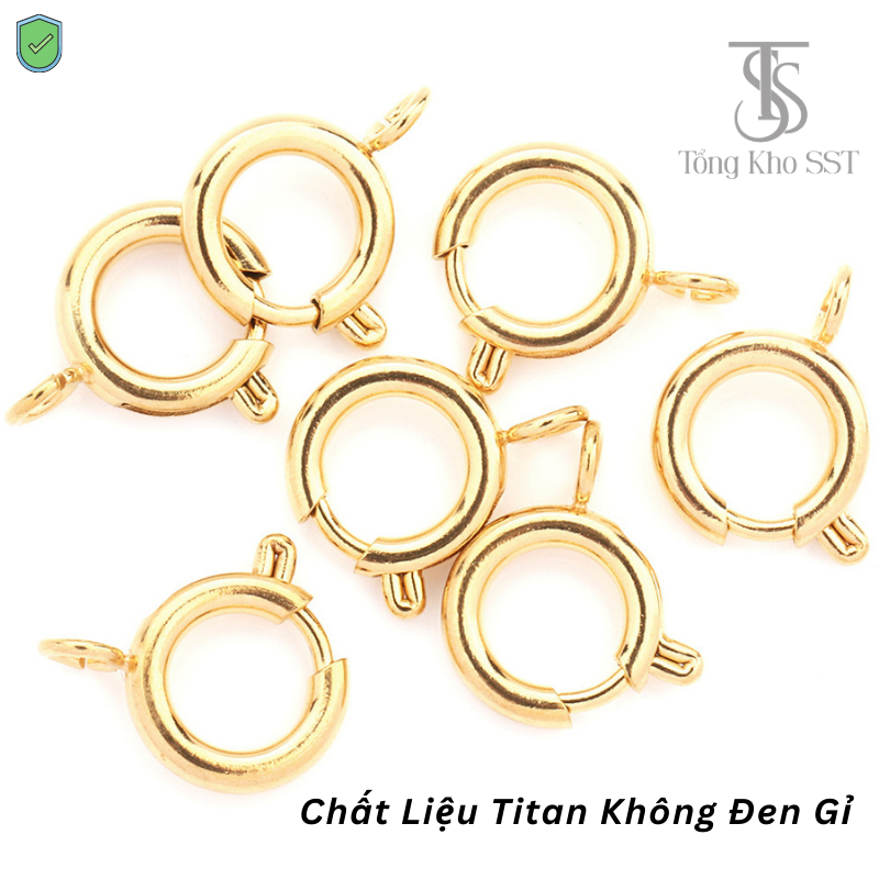 Khóa Tròn- Móc Tròn để thay Dây chuyền-Lắc Tay chất liệu Titan không đen gỉ