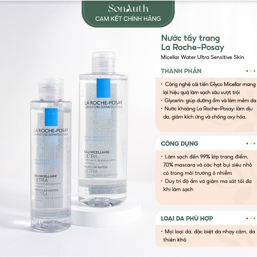 Nước tẩy trang La Roche Posay Purifying Micellar Water 400ml