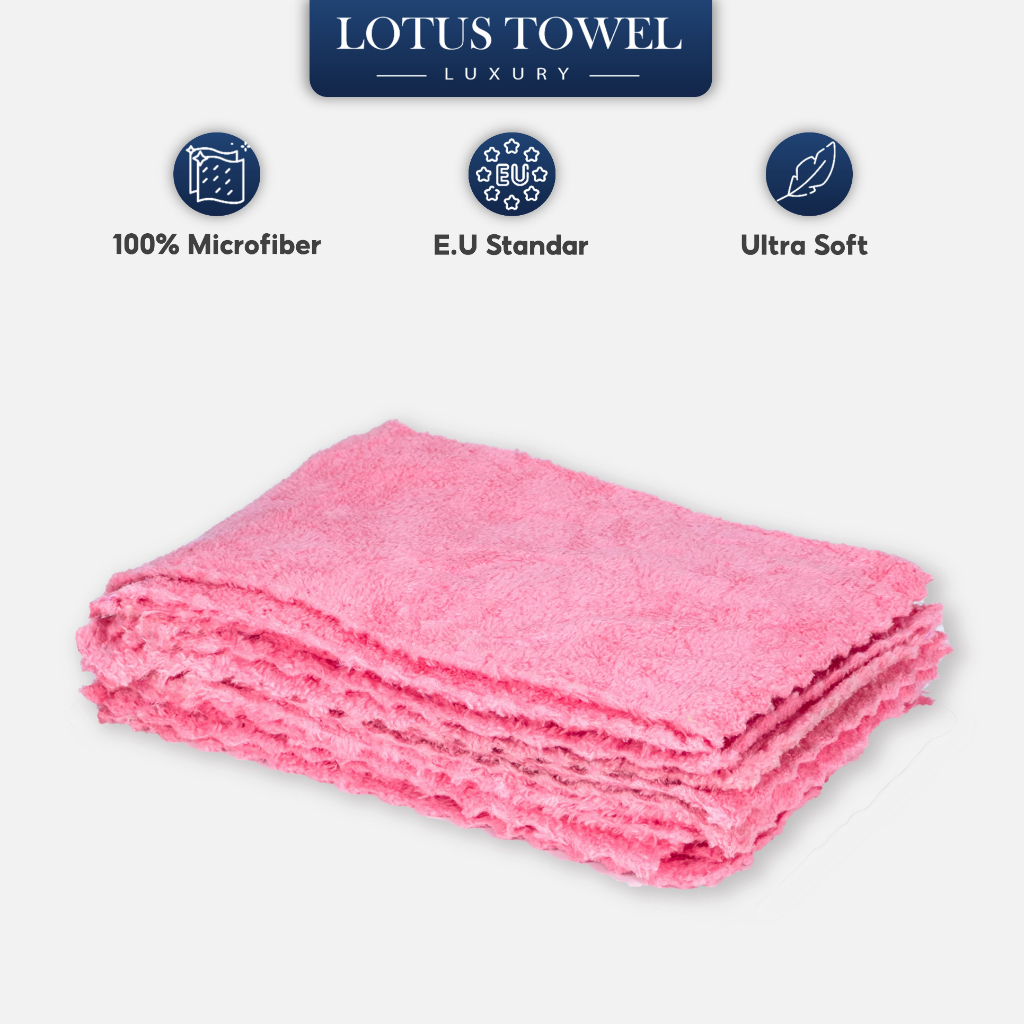 Khăn lau lông cừu CHÂU ÂU LOTUS 100% Microfiber, Mềm Mịn Thấm Hút, Không Phai Màu