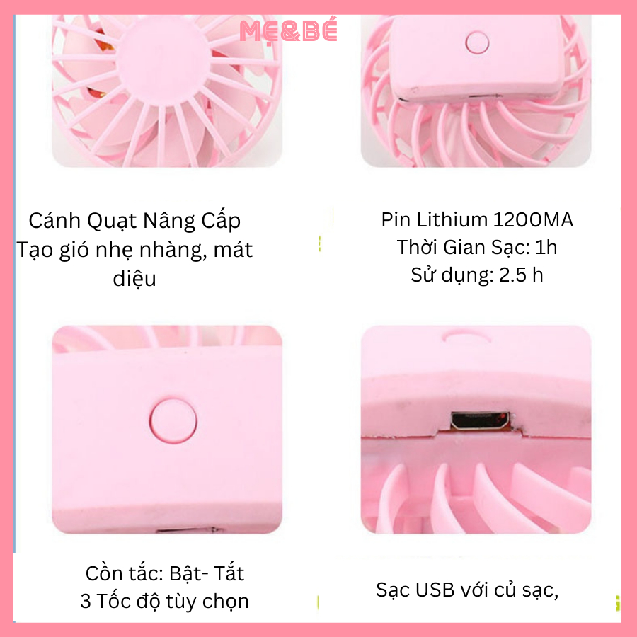 Mũ Nón Vành Đội Đầu Chống Nắng Cho Bé Kèm Quạt USB 3 Tốc Độ Thấm Hút Mồ Hôi Kiểu Hoạt Hình Dễ Thương Cute