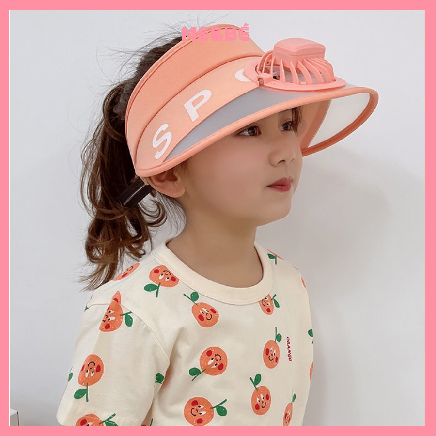 Mũ Nón Vành Đội Đầu Chống Nắng Cho Bé Kèm Quạt USB 3 Tốc Độ Thấm Hút Mồ Hôi Kiểu Hoạt Hình Dễ Thương Cute