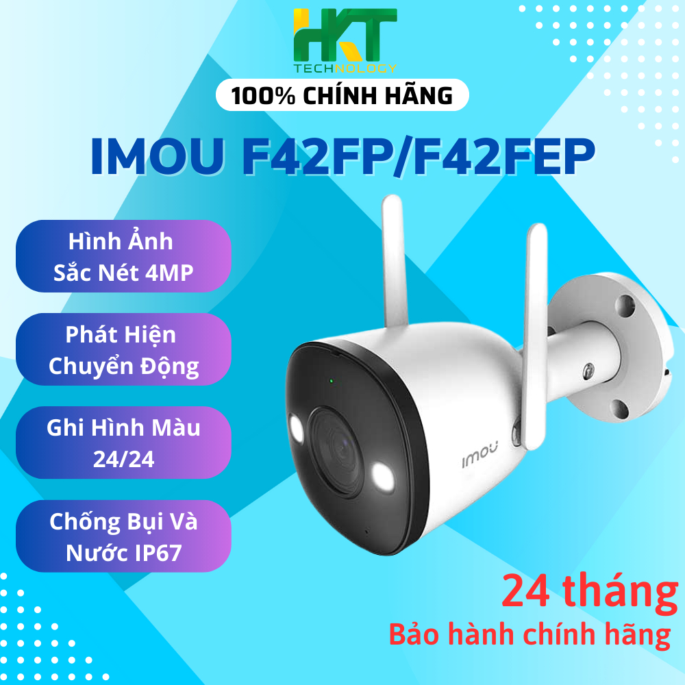 Camera Wifi Ngoài Trời F42FP, F42FEP 4MP Sắc Nét Có Màu Đêm - HKT STORE