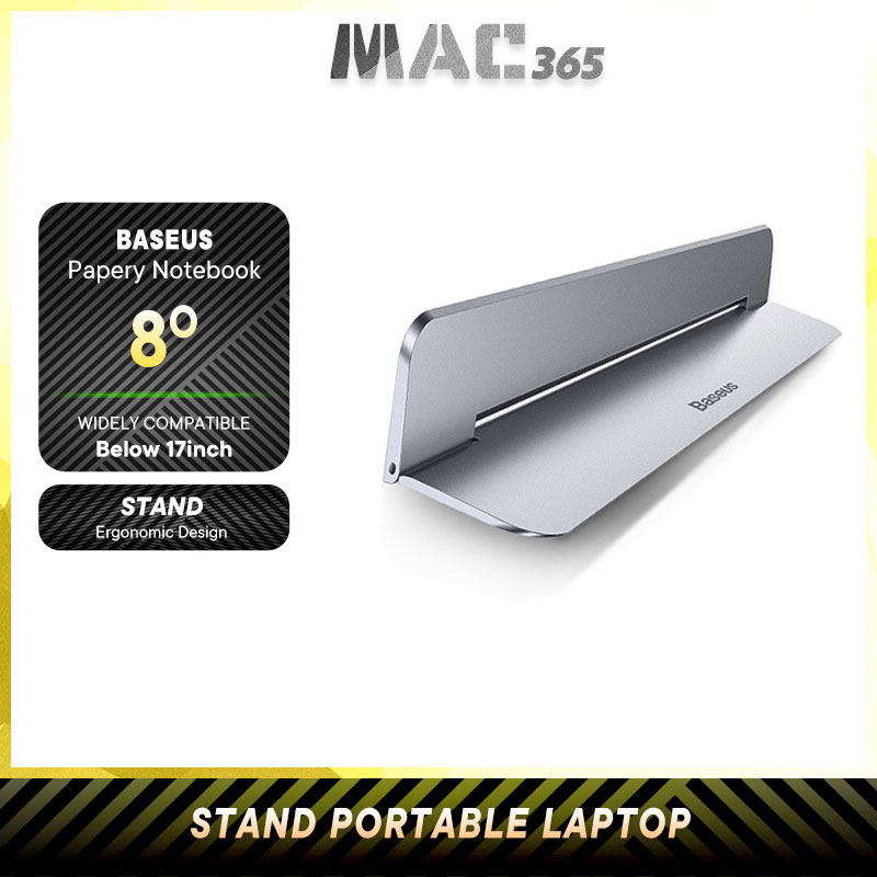 Giá Đỡ Laptop Baseus Papery Notebook Holder Hợp Kim Aluminum Bền Bỉ Siêu Mòng Nhẹ Dễ Xếp Gọn Chống Mỏi Hỗ Trợ Tản Nhiệt