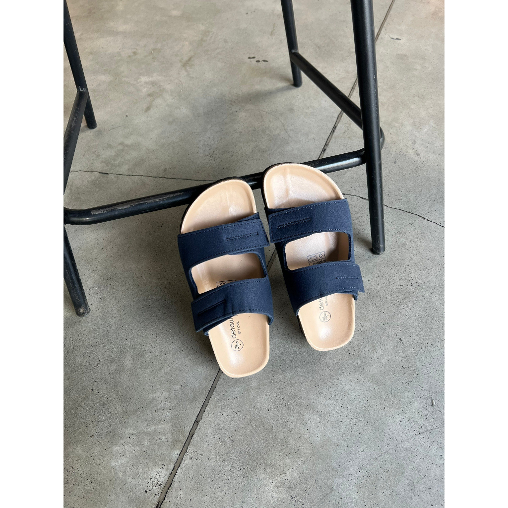 Dép đế trấu 2 quai ngang nam nữ Birken tiện dụng DETAUNISEX lót si kem - DETA25XD