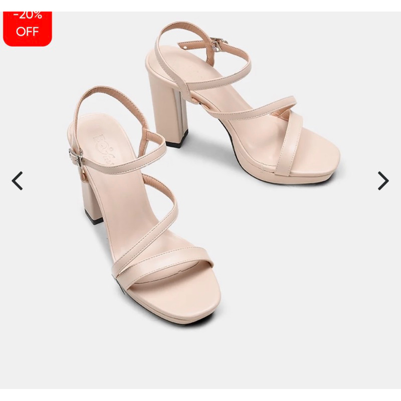 Giày cao gót vuông mũi đúp 12 phân quai dây xéo khoá cài