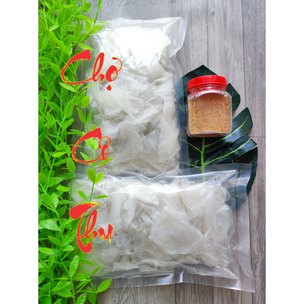 Combo 1kg bánh tráng phơi sương rìa ủ bơ mềm dẻo + muối nhuyễn chay | Chợ Cô Thu